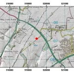 Topographic map with hillshade of the area around Aylesby. BGS © UKRI.