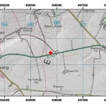 Topographic map with hillshade of the area around the Wetwang borehole. BGS © UKRI.