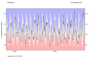 Newbridge hydrograph, 1993 to 2020. BGS © UKRI.