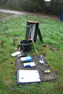 Sampling groundwater in Andover. BGS © UKRI.