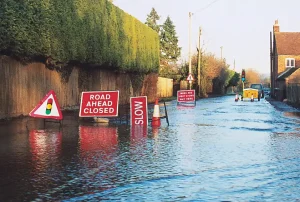 Groundwater flooding, Compton, Berkshire, January 2001. BGS © UKRI.