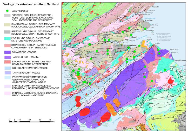 Geology of central and southern Scotland.