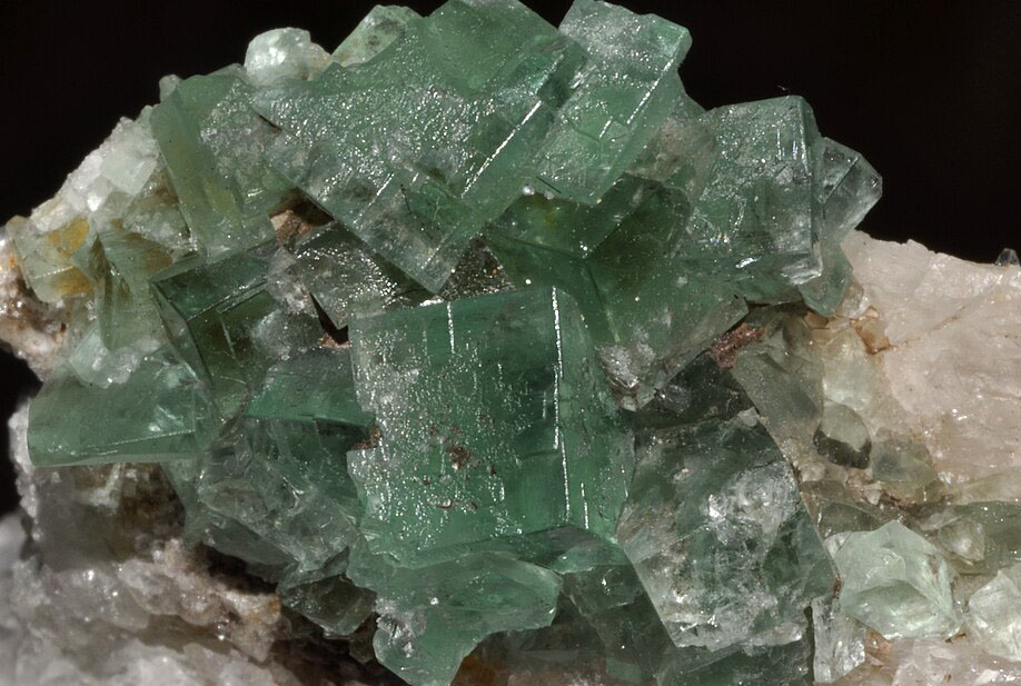 Cubic crystals of green fluorite.