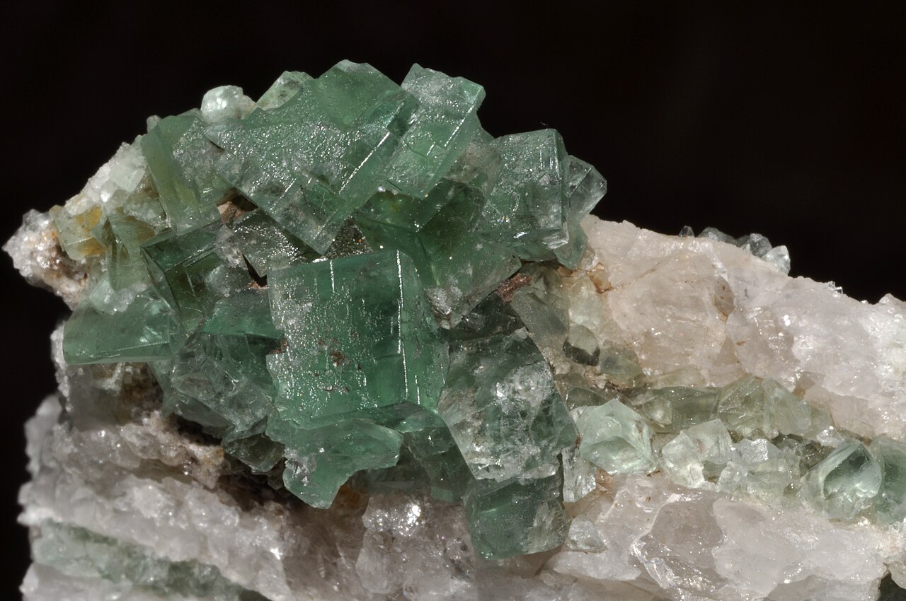 Cubic crystals of green fluorite.
