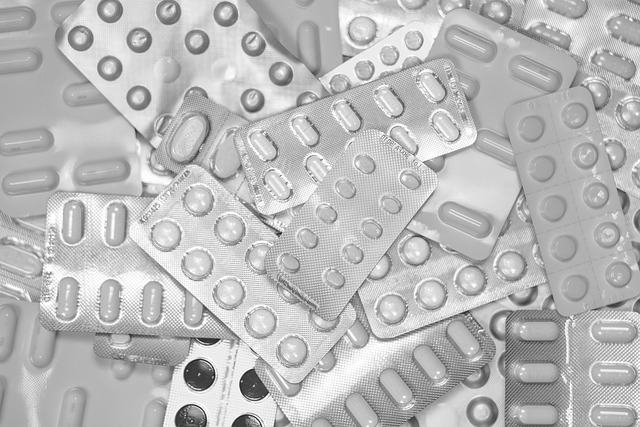 Lots of blister packs of tablets