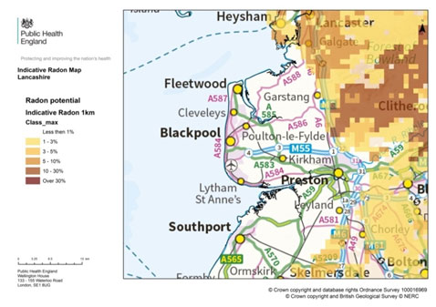 Radon potential in the Fylde