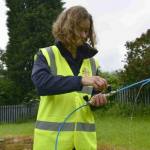 Figure 1. Collecting a groundwater sample for dissolved methane analysis.