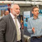 Rear Admiral Lowe exploring the BGS marine operations with head of department Oliver Peppe.