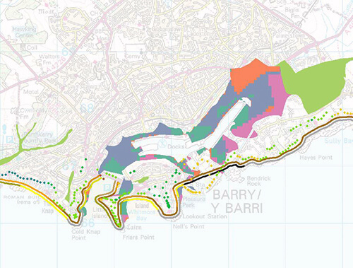 BGS coastal vulnerability sample. Contains Ordnance Survey data © Crown Copyright and database rights 2017.