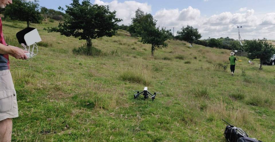 Rotary drone used to make 3D models of the Hollin Hill landslide observatory in Yorkshire (2019)