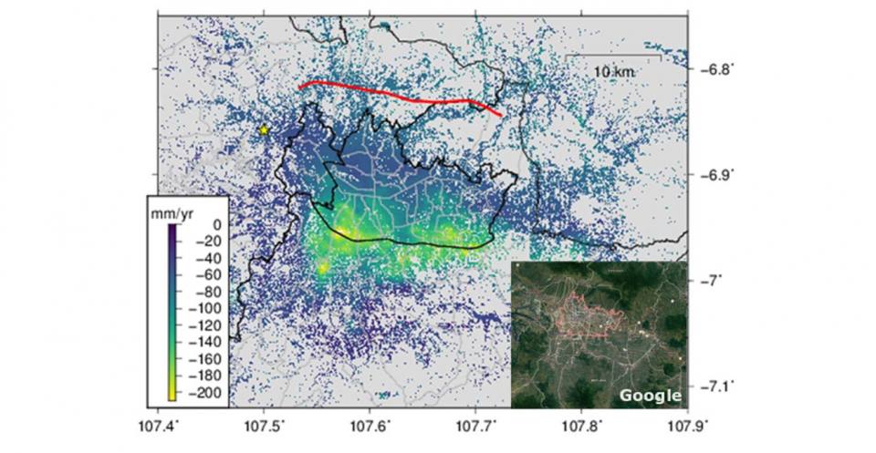Ground subsidence across Bandung