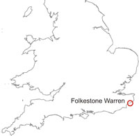 Folkestone Warren location map