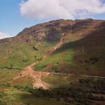 The landslides on the A85, Glen Ogle Lochearnhead, Scotland.