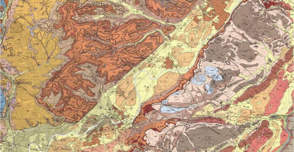 Geological map of Nottingham