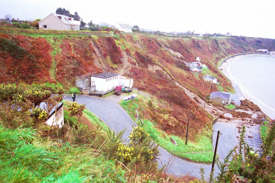 Scene of the Nefyn Bay fatal landslide of January 2001.