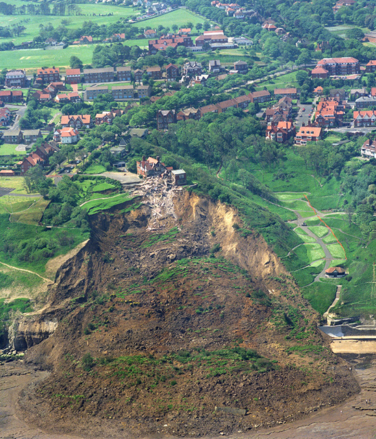 Holbeck Hall landslide from the air