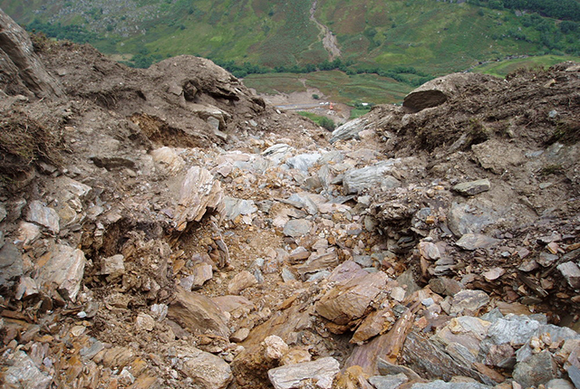 View down landslide.