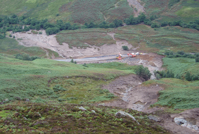 View down landslide.