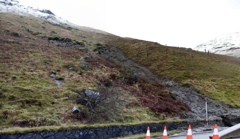 Lower portion of 2011 slide exploiting a small gully.