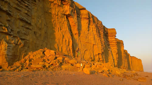 The Burton Bradstock rock fall landslide of 24 July 2012.