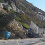 Toe of the landslide at East Cliff, Bournemouth.