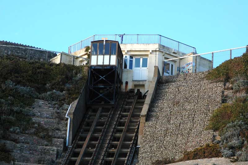 Photograph of the top of the funicular railway before the landslide took place. Photograph courtsey of Tim Cullen, taken in February 2016.