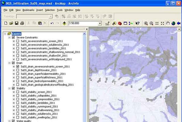 Infiltration SuDS map