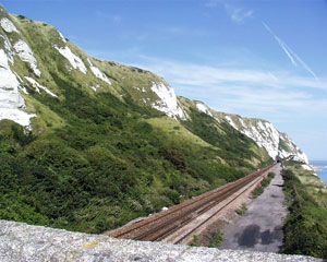 Folkestone Warren from railway bridge.