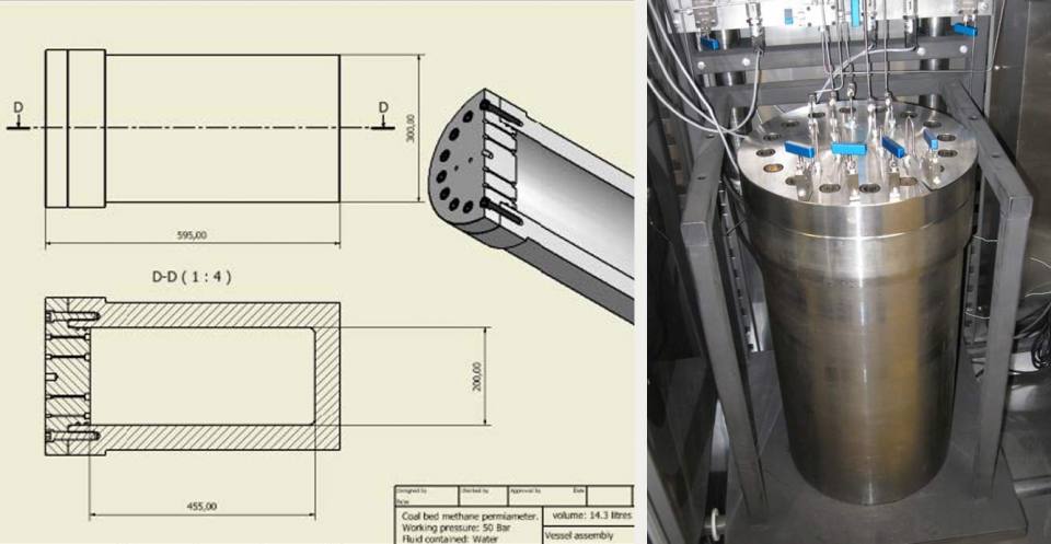 Coal bed methane permeameter design