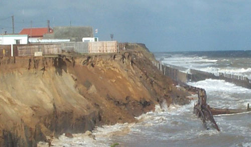 Landsliding due to toe removal at Happisburgh.