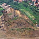 Holbeck Hall landslide from the air.