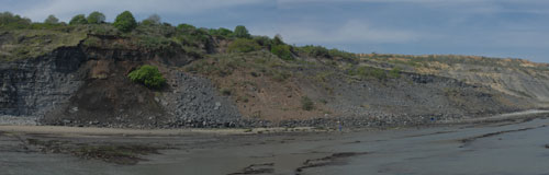 Panorama of the landslide area.