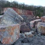 Close-up view of the Oxwich Bay landslide.