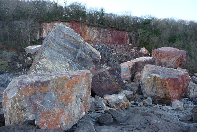 Close-up view of the Oxwich Bay landslide.