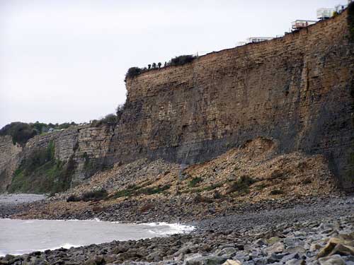 Figure 2. View of the October 2011 rock fall, looking west.