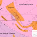 Figure 1: geological map of the Shortwood landslide and surrounding area. Three phases of landslide movement are mapped here: ancient landslide, 1947 and 2014.