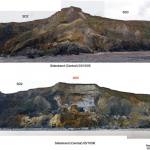 How the central cliffs change from 2005 to 2006.