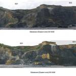 How the eastern cliffs change from 2005 to 2006.