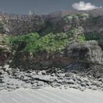 A coloured 3D point cloud, an output from the terrestrial laser scanning, of the north-facing cliffs of the Pen Bal Crag headland; taken from the Short Sands beach in King Edward’s Bay, Tynemouth.