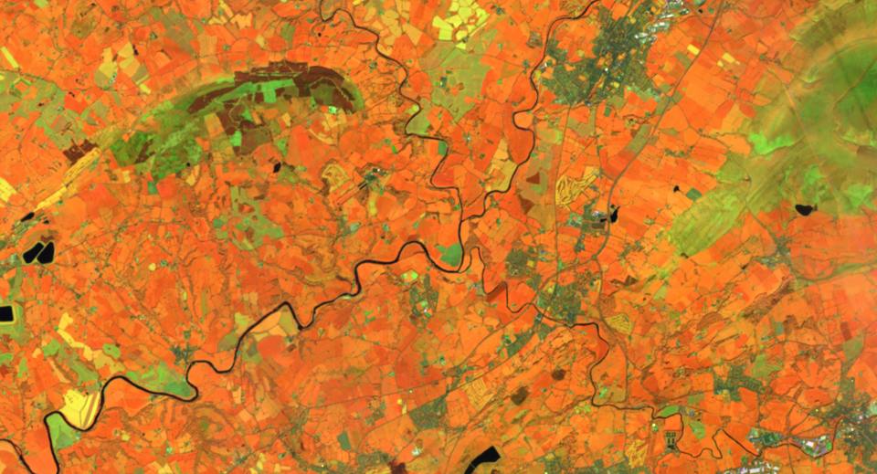 Clitheroe satellite image from Sentinal data