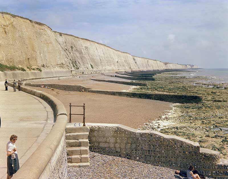 Chalk cliffs and wave-cut platform, Black Rock, Brighton, East Sussex.