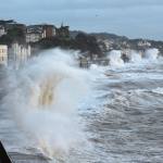 Large waves batter Dawlish during high tide. Photo credit Moorefam.