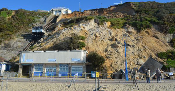 Landslide at East Cliff, Bournemouth