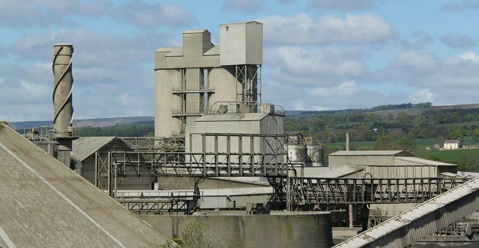 A cement works in Clitheroe. The cement industry produces around 5 per cent of global man-made CO2 emissions. Photo by Alan Murray-Rust.