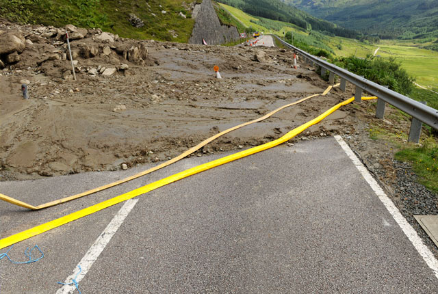 Debris flow on A83