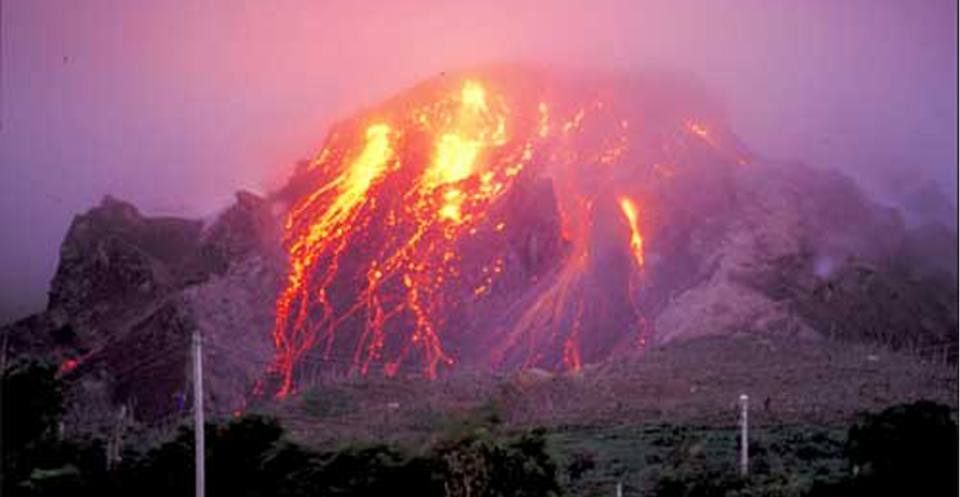 Effusive andesitic lava dome, Montserrat