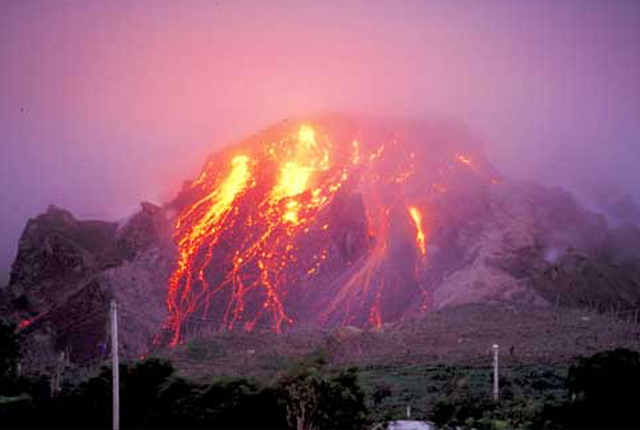 Effusive andesitic lava dome, Montserrat
