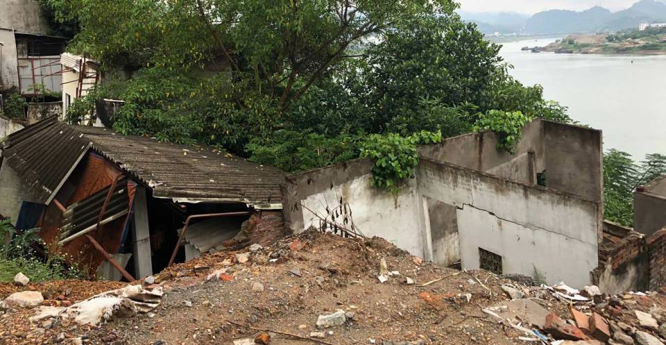 Bank and house collapse