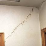 Crack in a wall of a house caused by subsidence