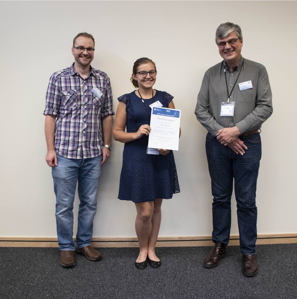 Helen Brooks receiving her prize